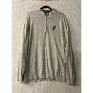 Cutter & Buck Ohio State Buckeyes Quarter Zip Sweater Mens 3XB Gray Elbow Patch